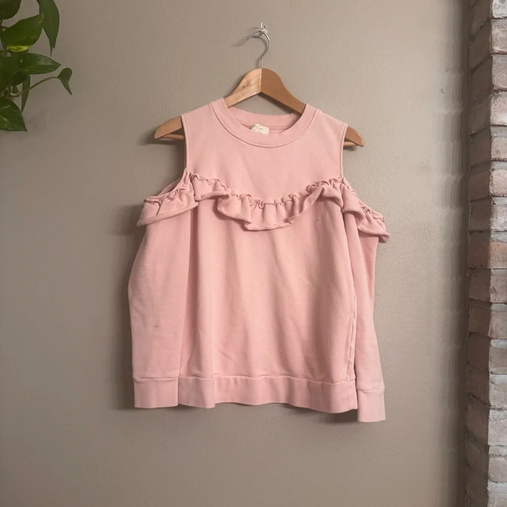 KATE SPADE Cold‎ Shoulder Ruffle Sweatshirt